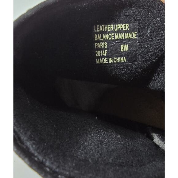 Earth Origins Women Paris Black Leather Zip Up Ankle Boot Strap Size 8 Wide - Picture 10 of 10